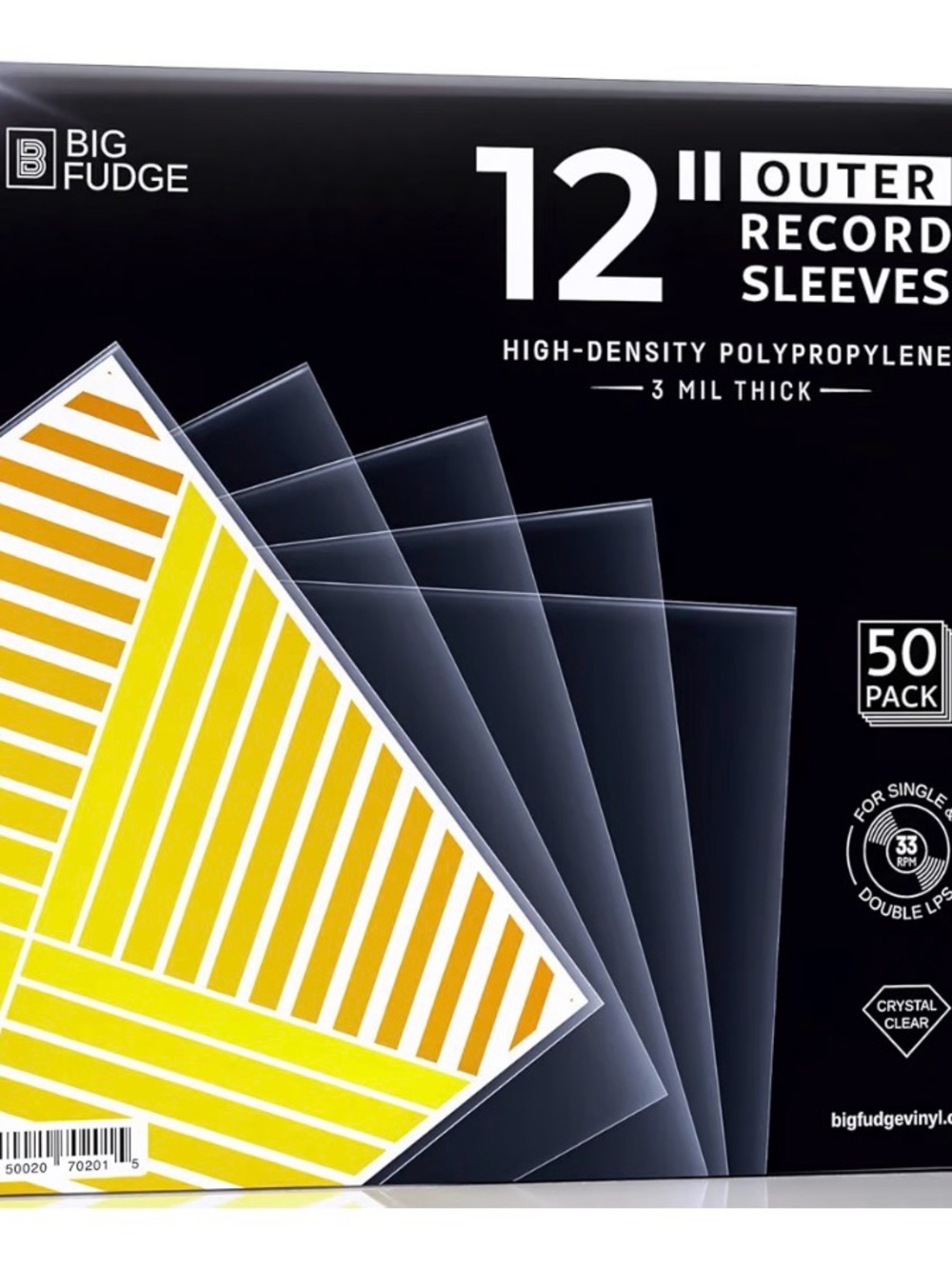 12" Clear Outer Record Sleeves - 50 Pack